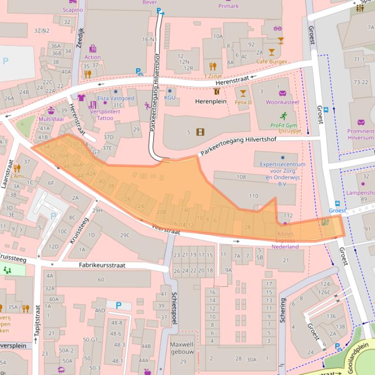 Kaart van postcodegebied 1211HK.