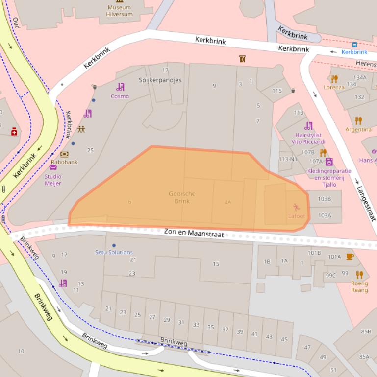 Kaart van postcodegebied 1211HZ.