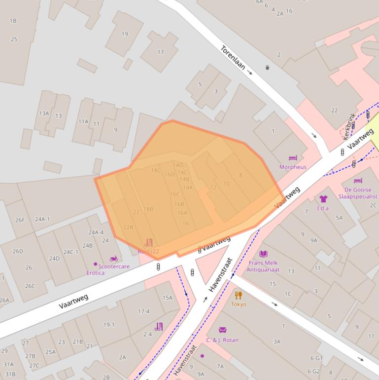 Kaart van postcodegebied 1211JH.