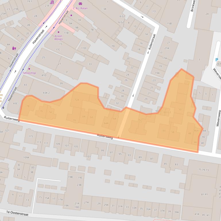 Kaart van postcodegebied 1211KX.