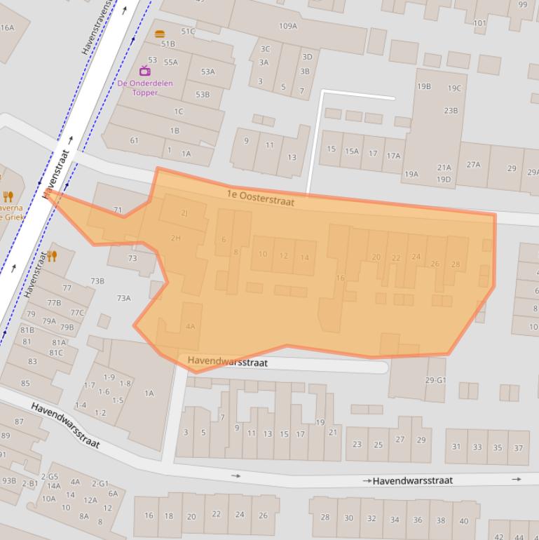 Kaart van postcodegebied 1211LB.