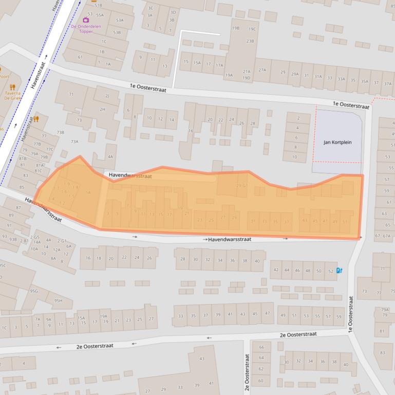 Kaart van postcodegebied 1211LC.