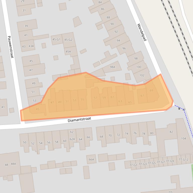 Kaart van postcodegebied 1211RC.