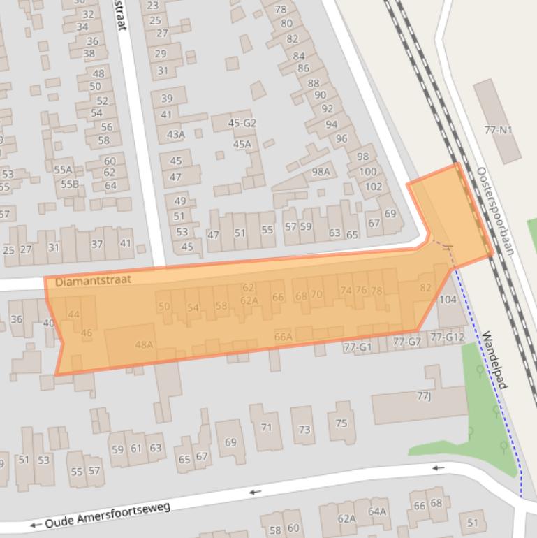 Kaart van postcodegebied 1211RE.