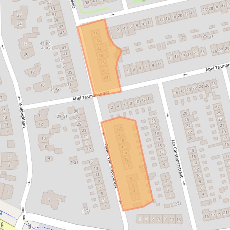 Kaart van postcodegebied 1212AS.