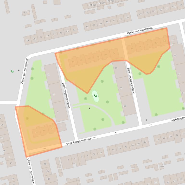Kaart van postcodegebied 1212AT.