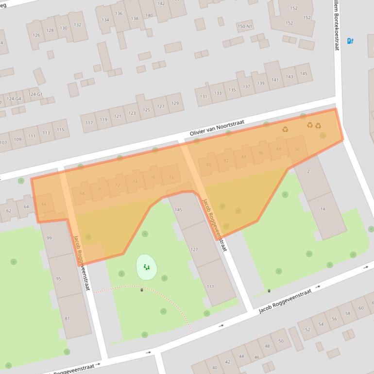 Kaart van postcodegebied 1212AV.