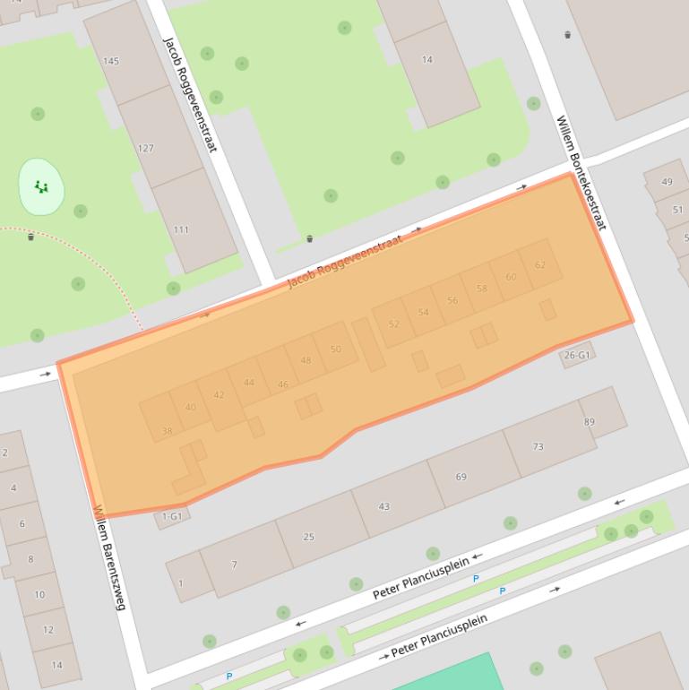 Kaart van postcodegebied 1212BB.