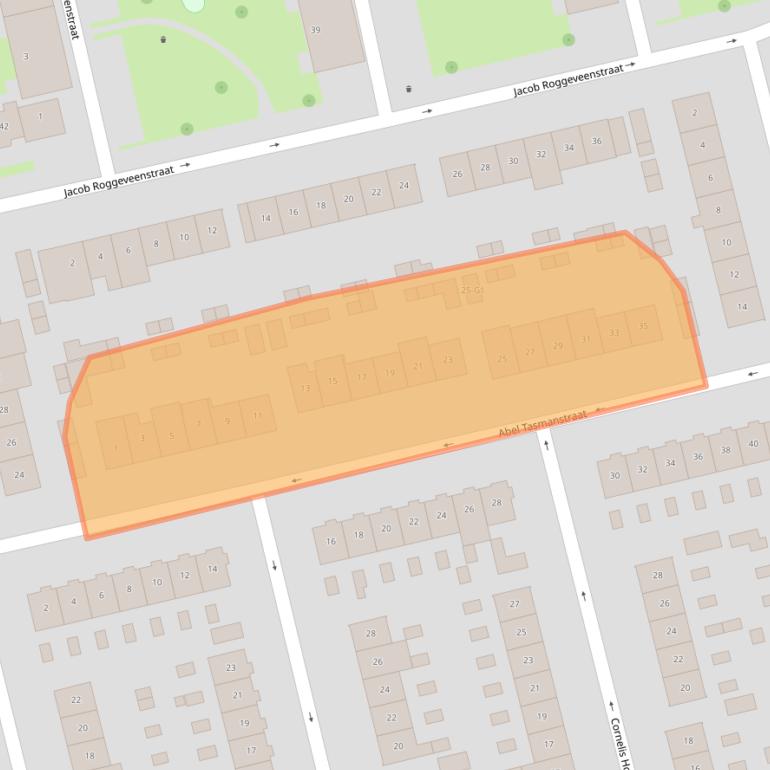 Kaart van postcodegebied 1212BC.