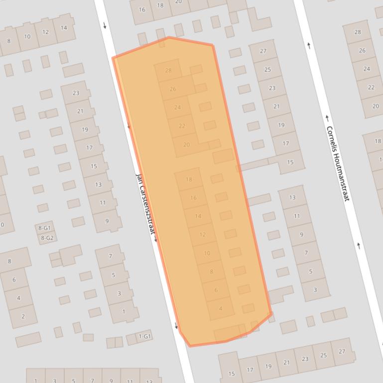 Kaart van postcodegebied 1212BG.