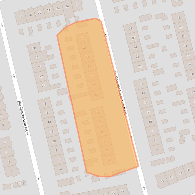 Kaart van postcodegebied 1212BH.