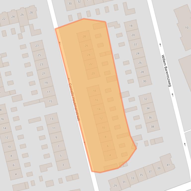 Kaart van postcodegebied 1212BJ.