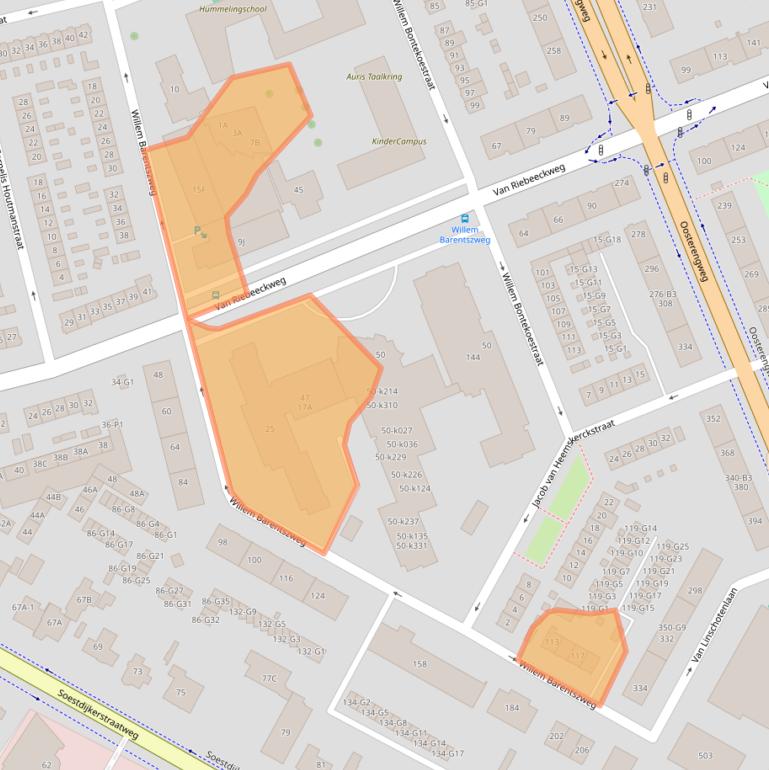 Kaart van postcodegebied 1212BK.