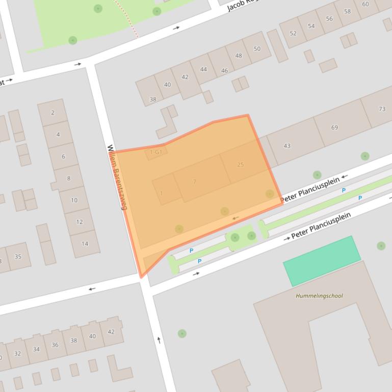 Kaart van postcodegebied 1212BS.