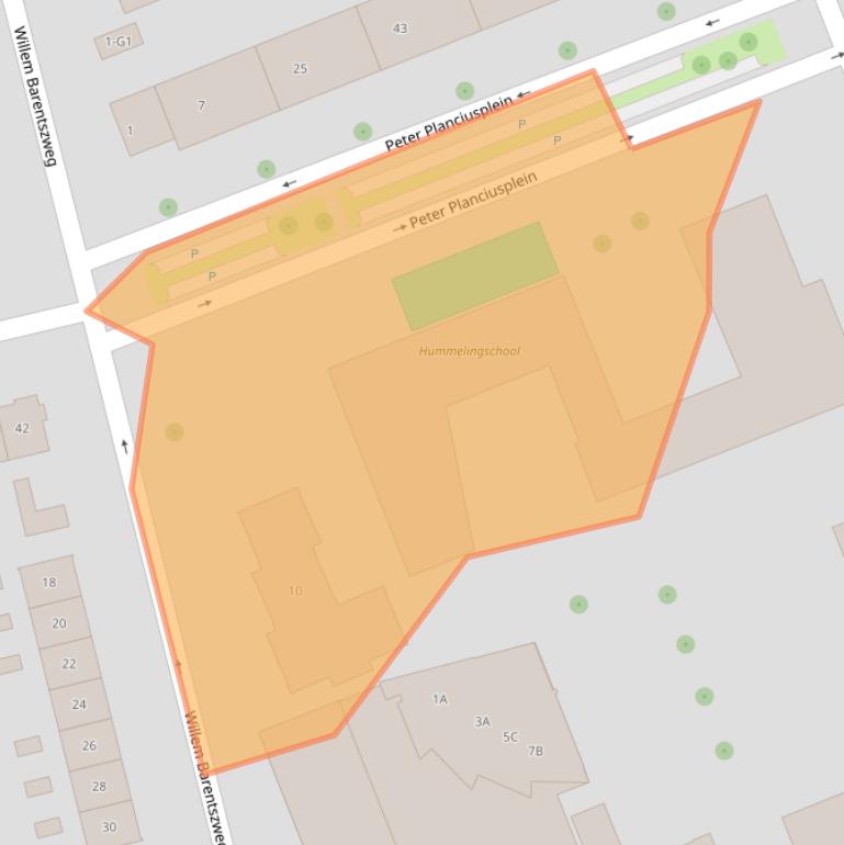 Kaart van postcodegebied 1212BW.