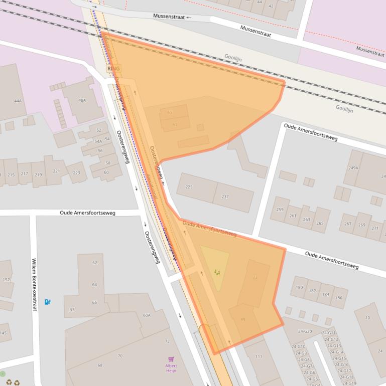 Kaart van postcodegebied 1212CE.