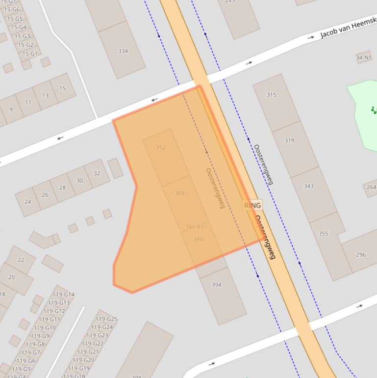 Kaart van postcodegebied 1212CX.