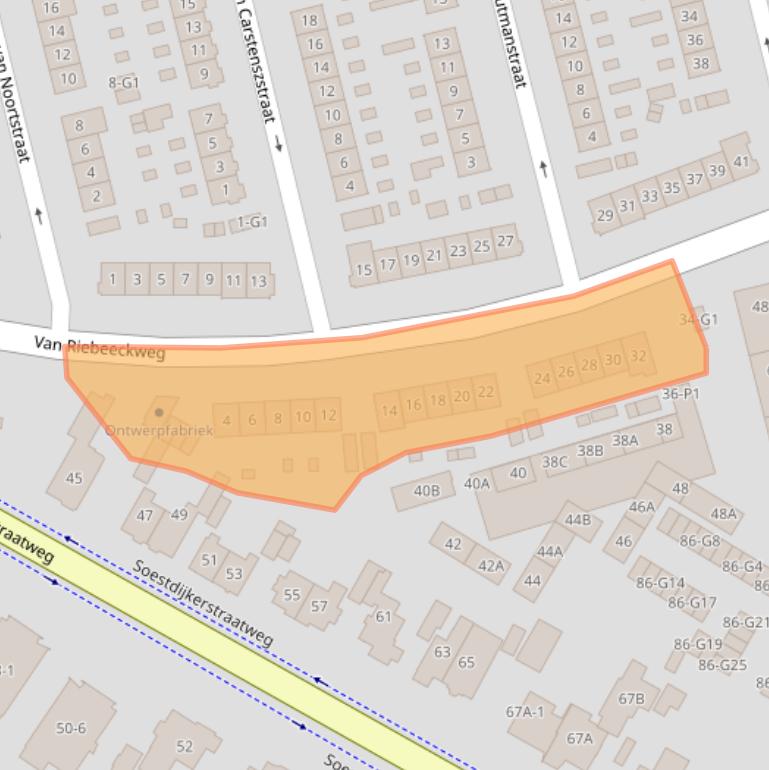 Kaart van postcodegebied 1212EL.