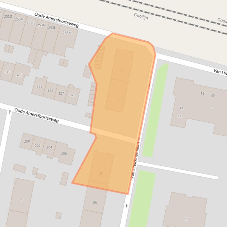 Kaart van postcodegebied 1212ET.