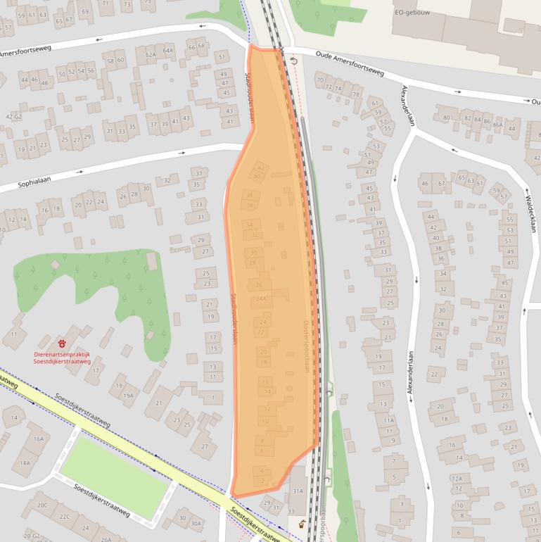 Kaart van postcodegebied 1213AH.