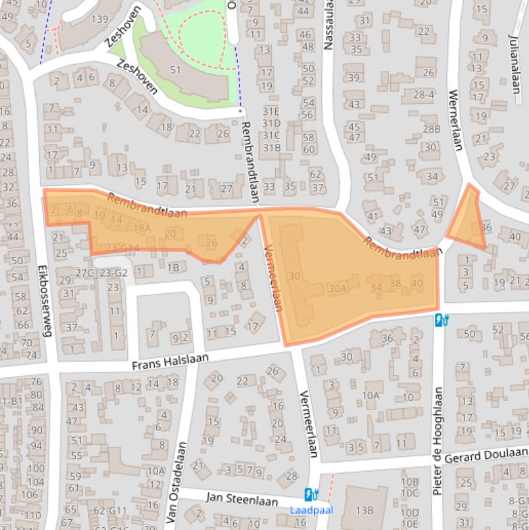 Kaart van postcodegebied 1213BH.