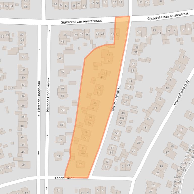 Kaart van postcodegebied 1213CE.