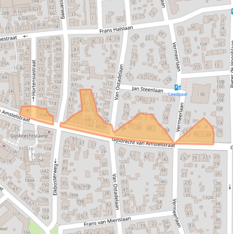 Kaart van postcodegebied 1213CL.