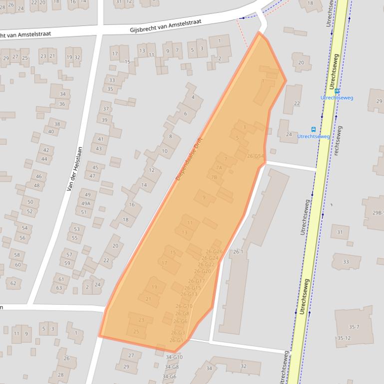 Kaart van postcodegebied 1213CM.