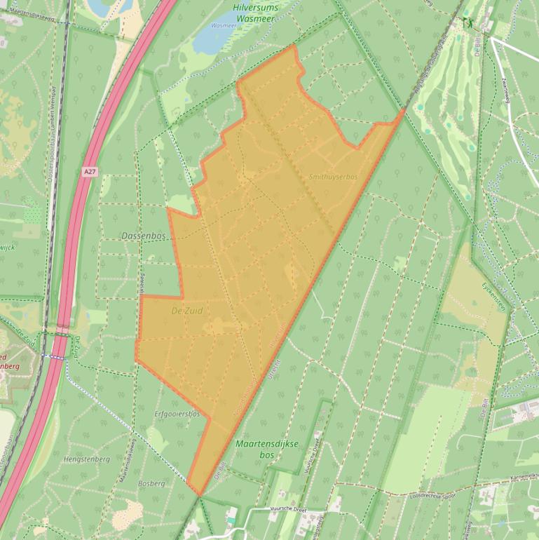 Kaart van postcodegebied 1213DZ.