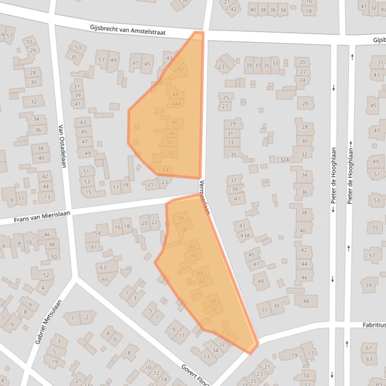 Kaart van postcodegebied 1213ED.