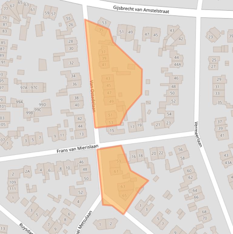 Kaart van postcodegebied 1213EH.