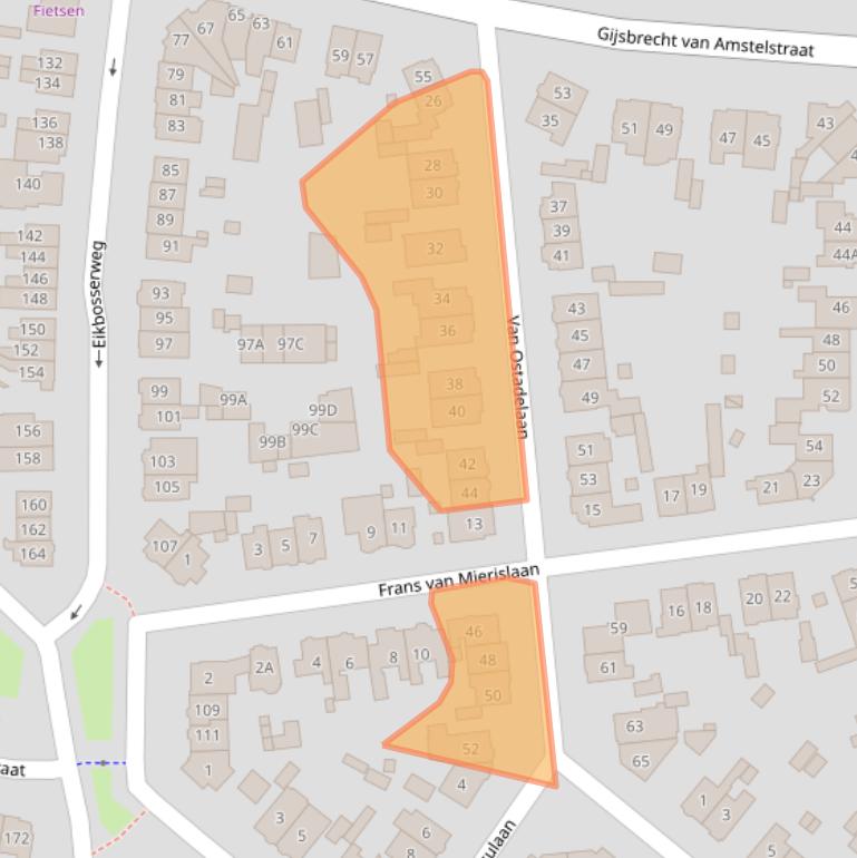 Kaart van postcodegebied 1213EK.