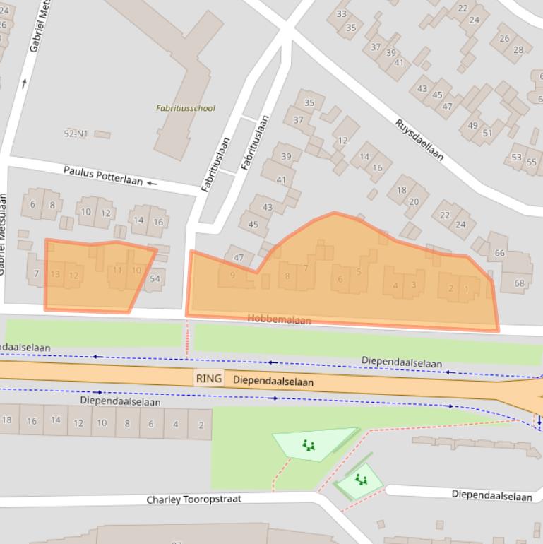 Kaart van postcodegebied 1213EZ.