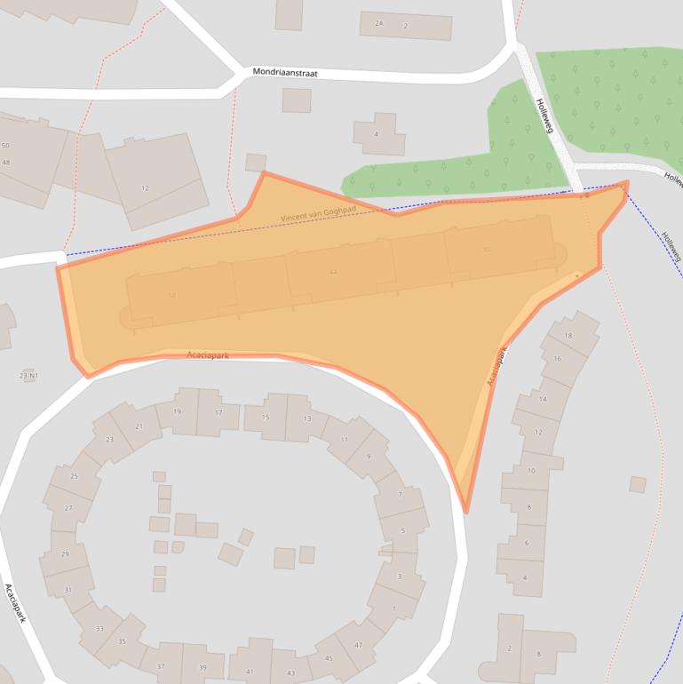 Kaart van postcodegebied 1213LB.