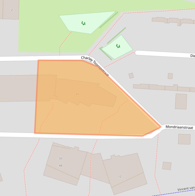 Kaart van postcodegebied 1213LJ.