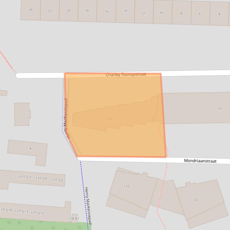 Kaart van postcodegebied 1213LM.