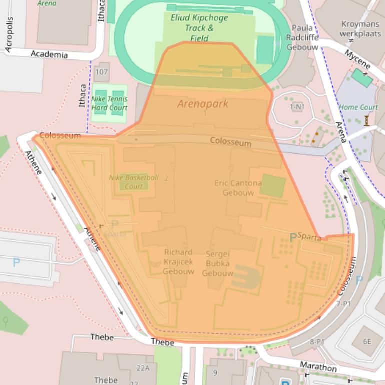 Kaart van postcodegebied 1213NL.