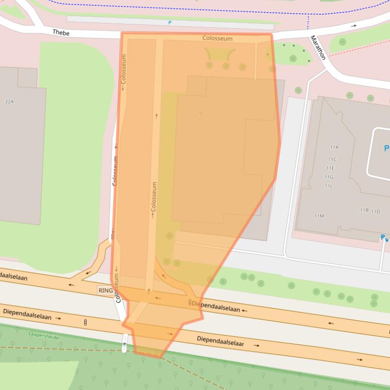 Kaart van postcodegebied 1213NN.
