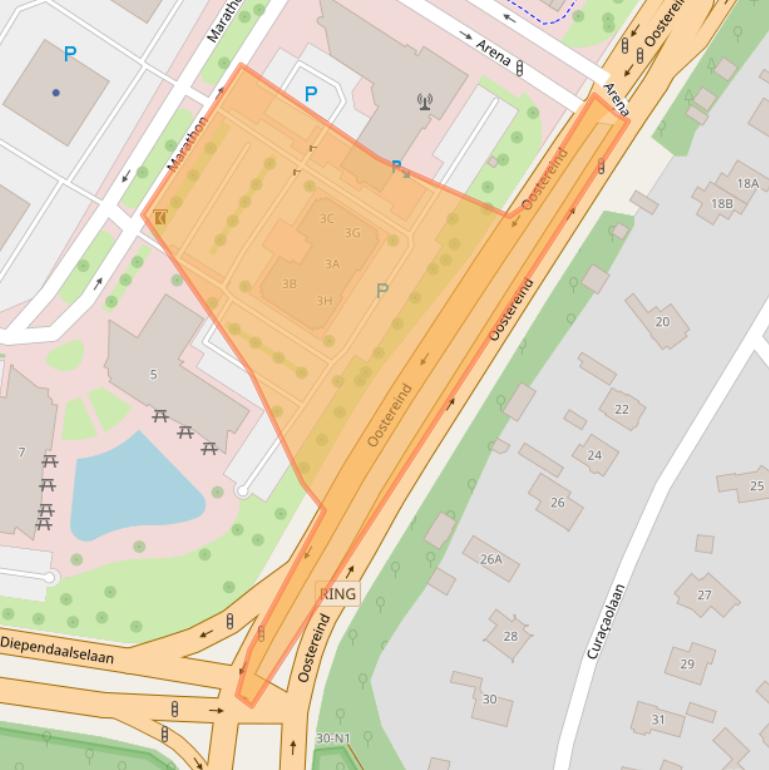 Kaart van postcodegebied 1213PB.