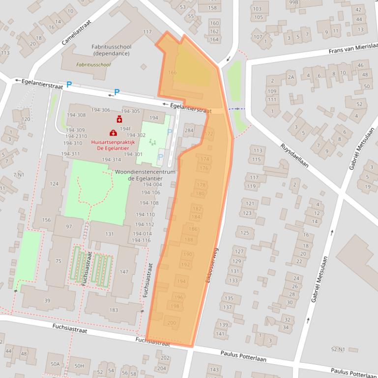 Kaart van postcodegebied 1213SB.