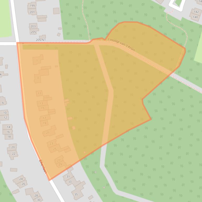 Kaart van postcodegebied 1213SG.