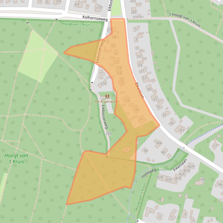 Kaart van postcodegebied 1213SJ.