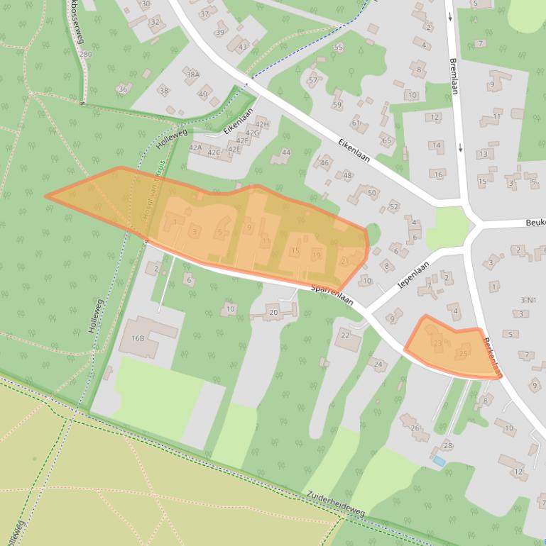 Kaart van postcodegebied 1213SM.