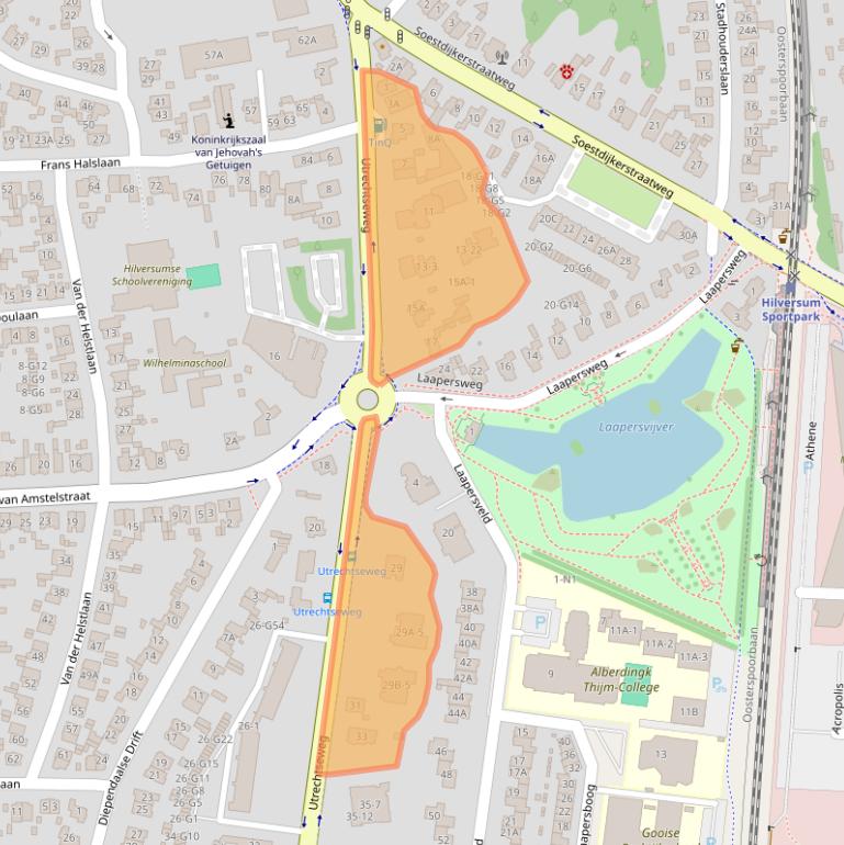 Kaart van postcodegebied 1213TK.