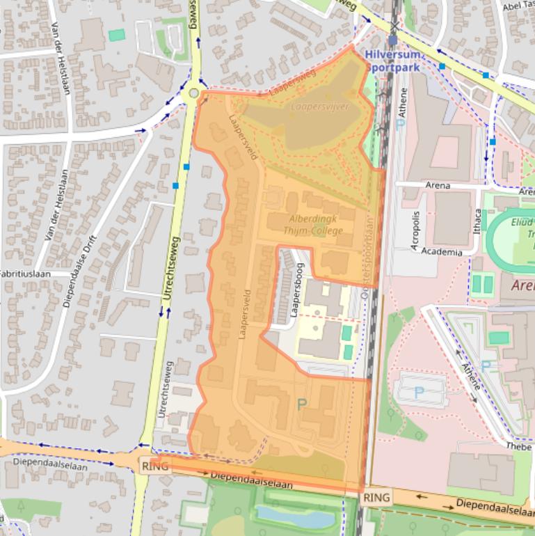 Kaart van postcodegebied 1213VB.