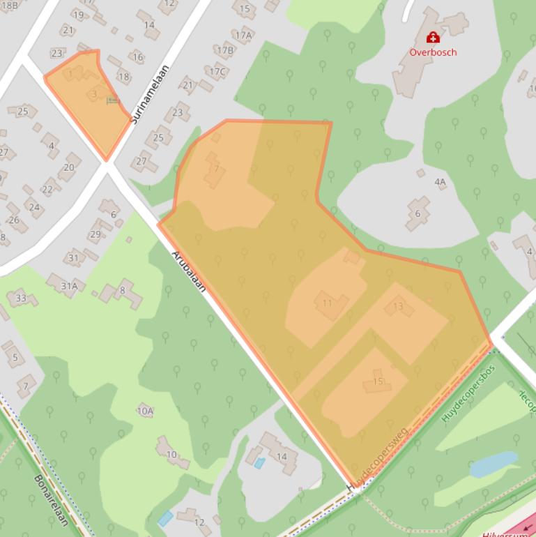 Kaart van postcodegebied 1213VE.