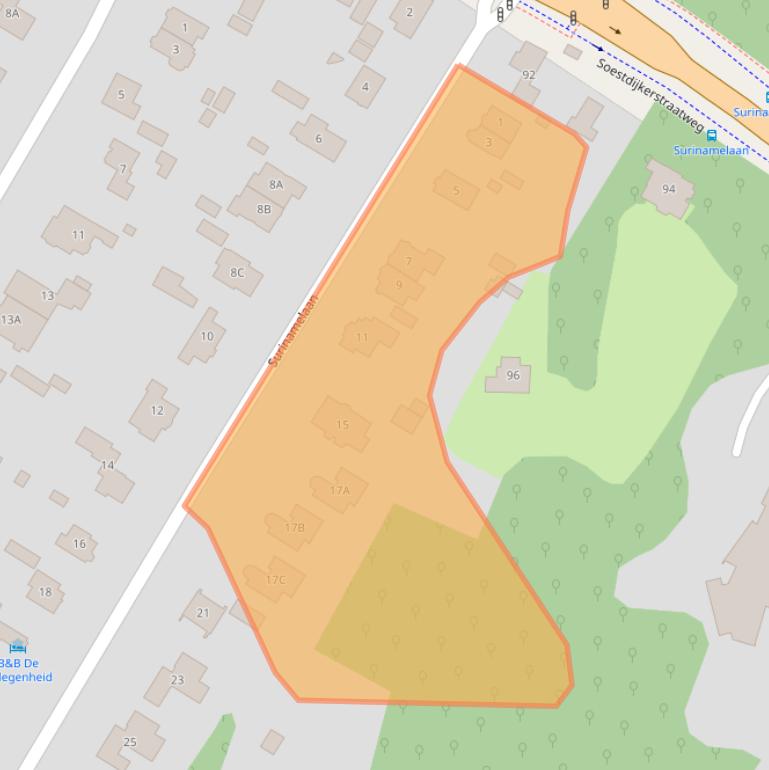 Kaart van postcodegebied 1213VL.