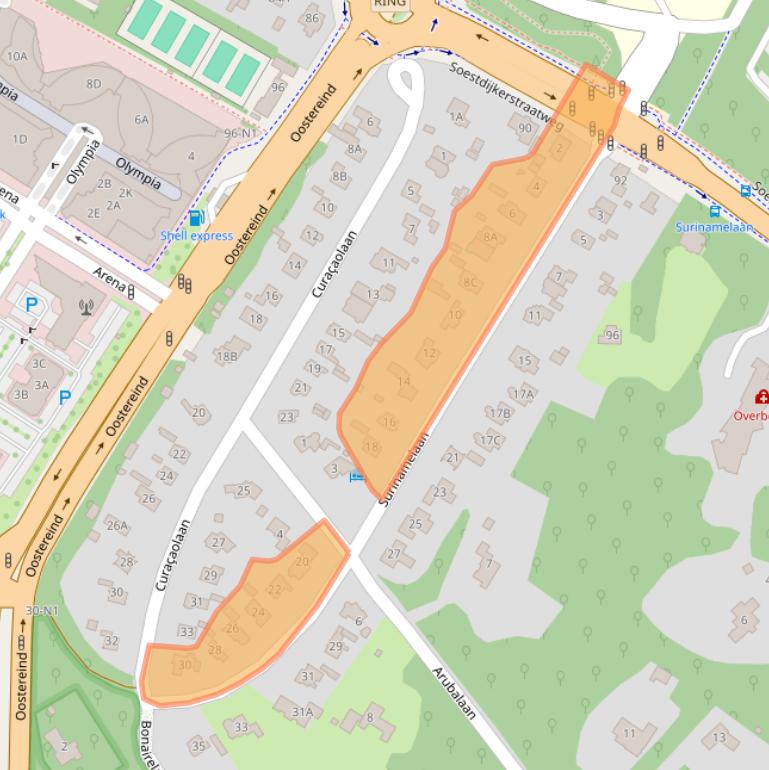 Kaart van postcodegebied 1213VN.