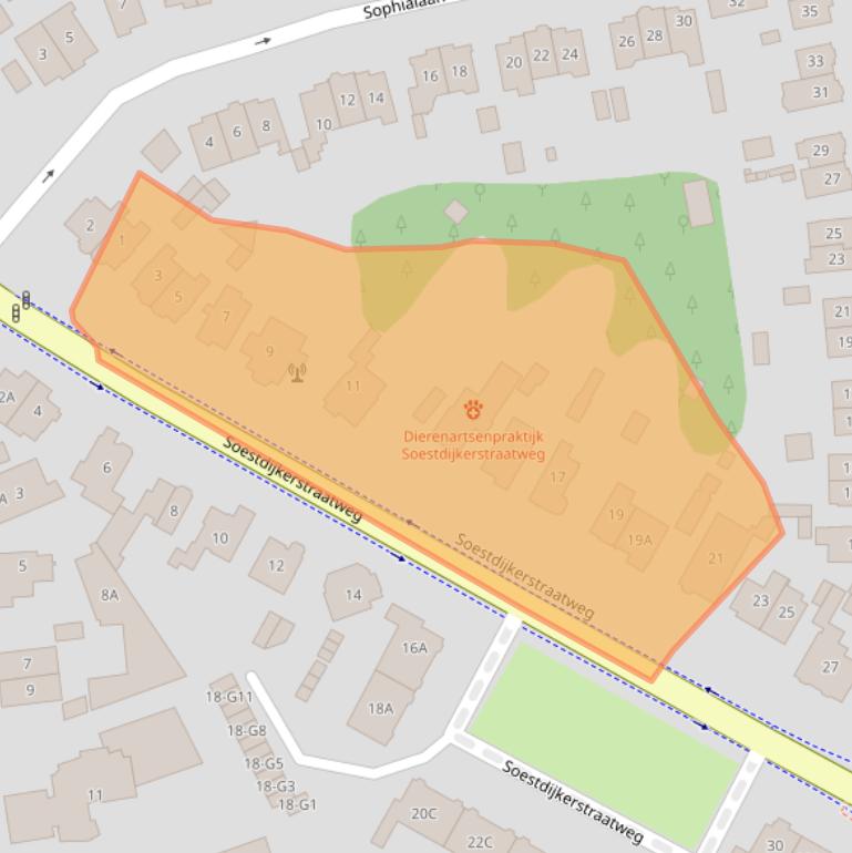 Kaart van postcodegebied 1213VP.