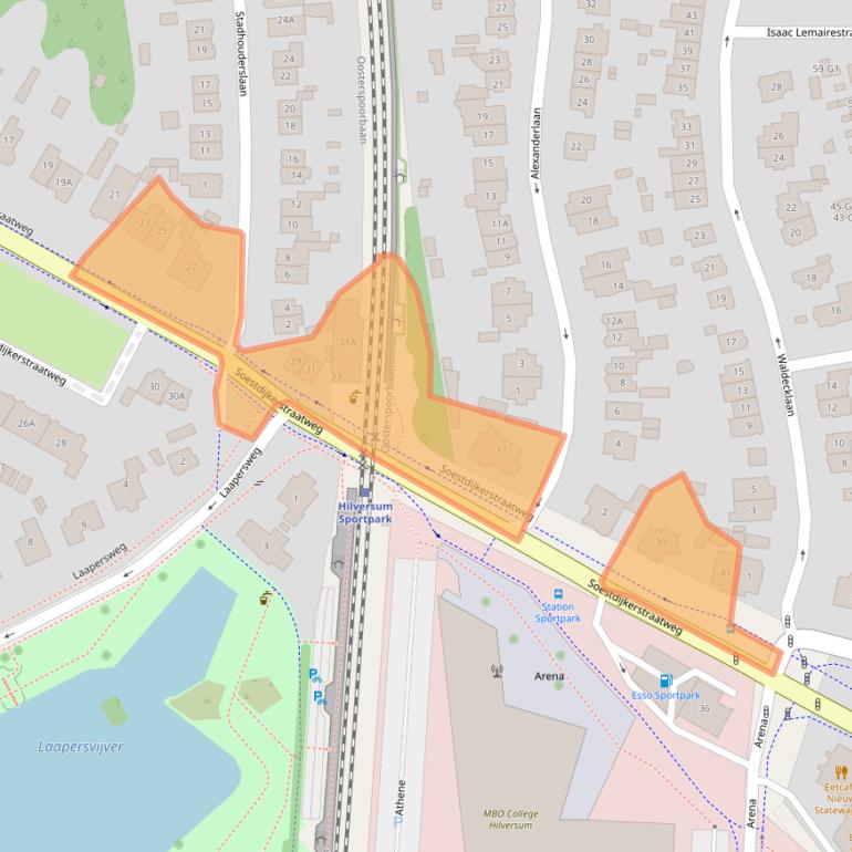 Kaart van postcodegebied 1213VR.